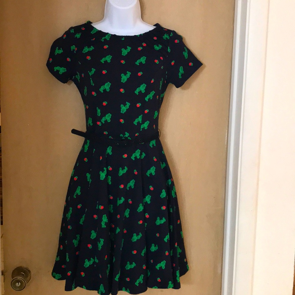 Unique Vintage catus print A line dress size S